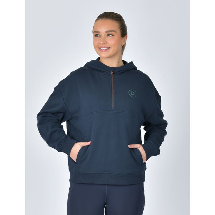 Dublin 1/4 Zip Hooded Fleece Pullover - Navy