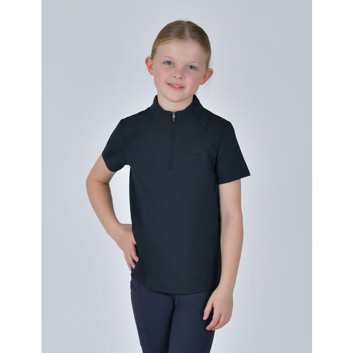 Dublin Kids 1/4 Zip Short Sleeve Top - Navy
