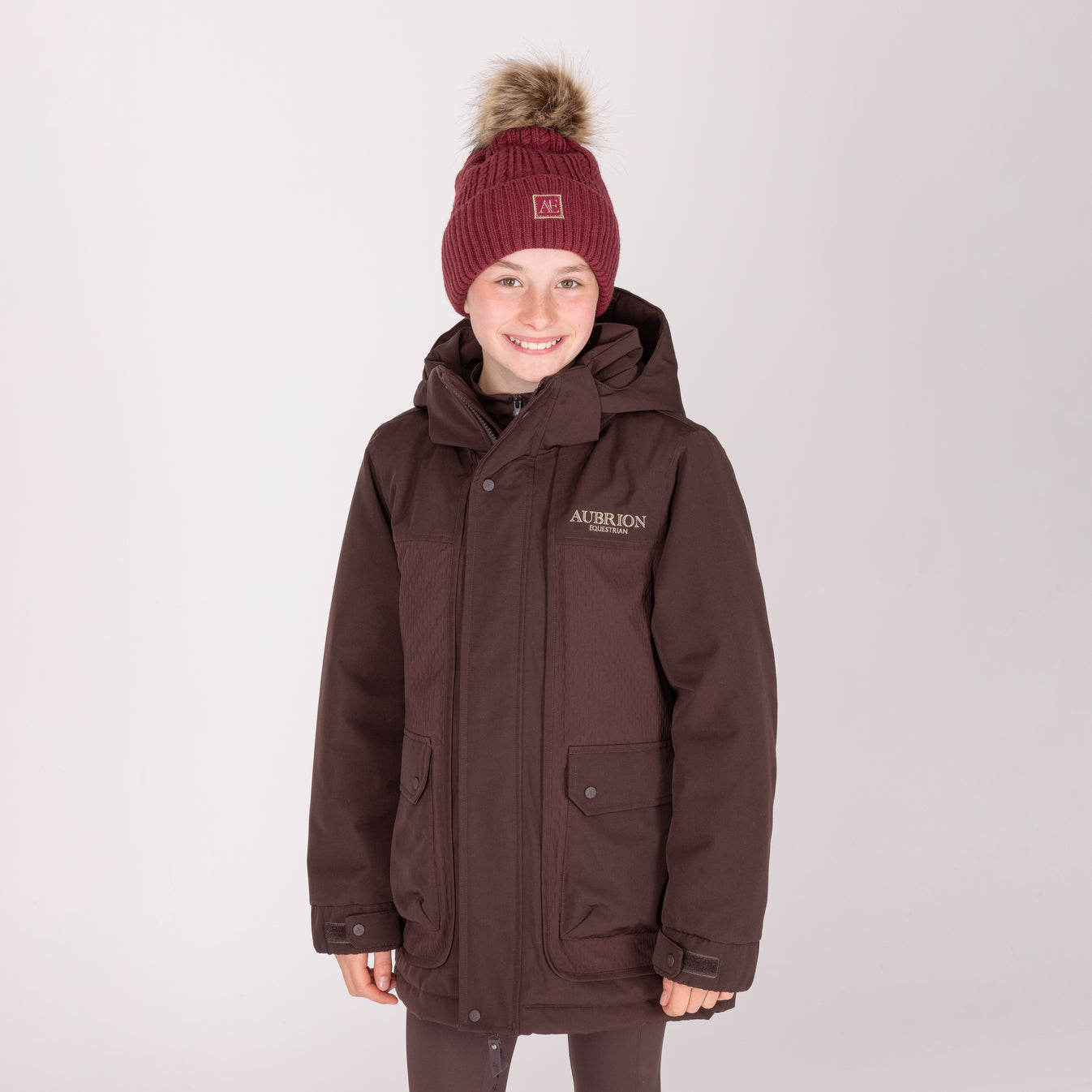 Aubrion Equestrian Winter Coat - Young Rider Espresso