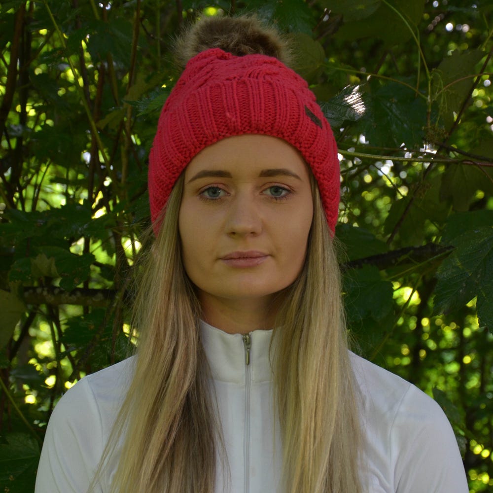 Hy Equestrian Melrose Cable Knit Bobble Hat