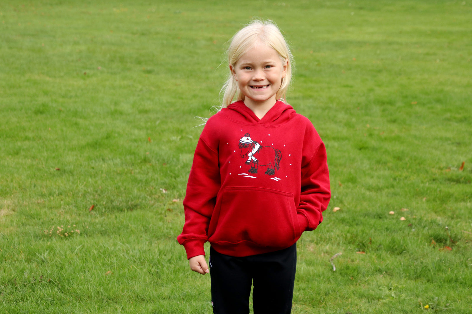 British Country Collection Christmas Snow Pony Glittering Hoodie