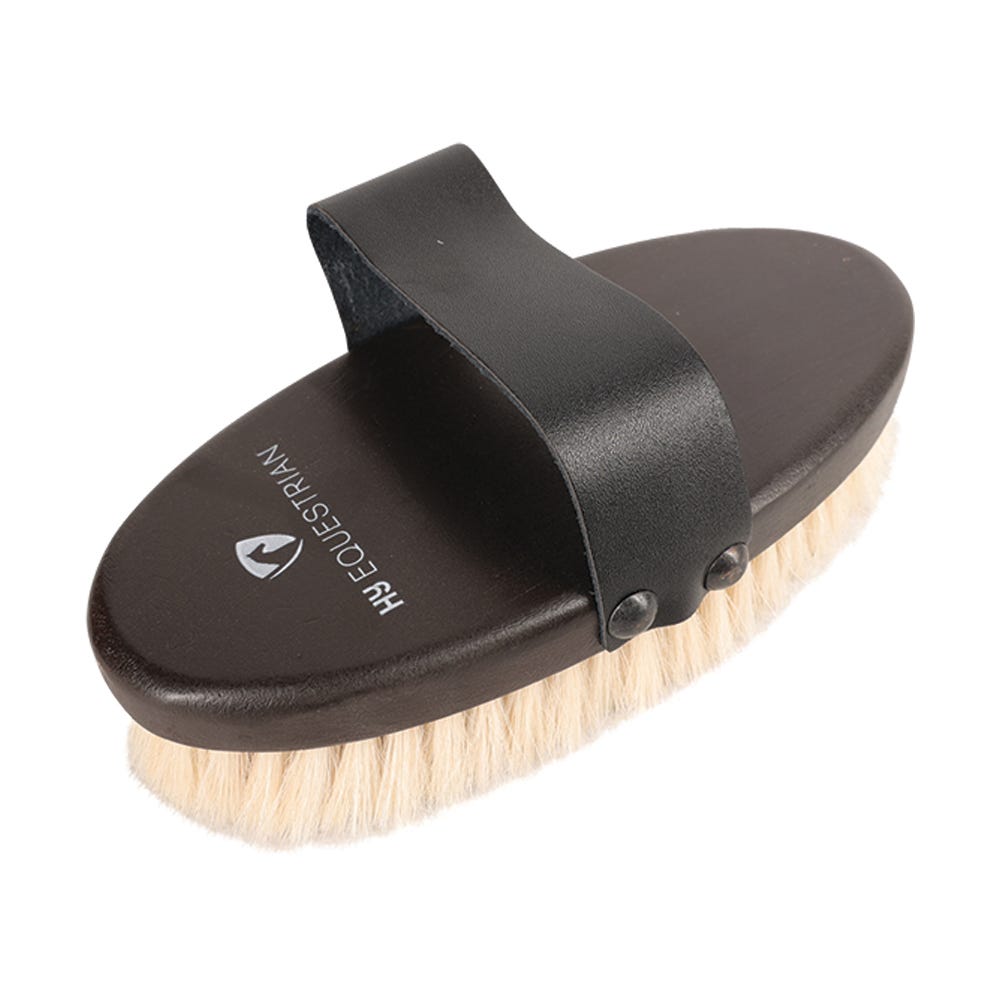 HySHINE Deluxe Goat Hair Wooden Body Brush