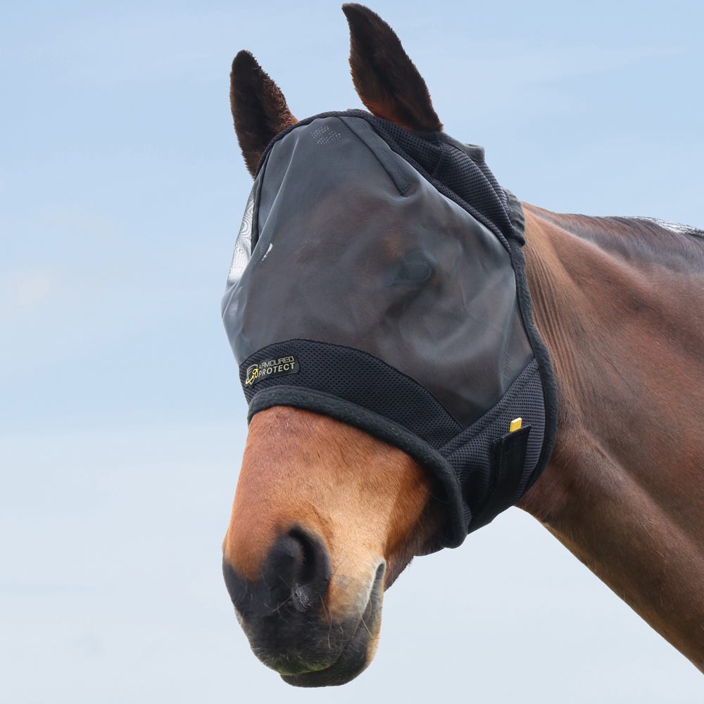 Hy Equestrian Armoured Protect Half Mask without Ears