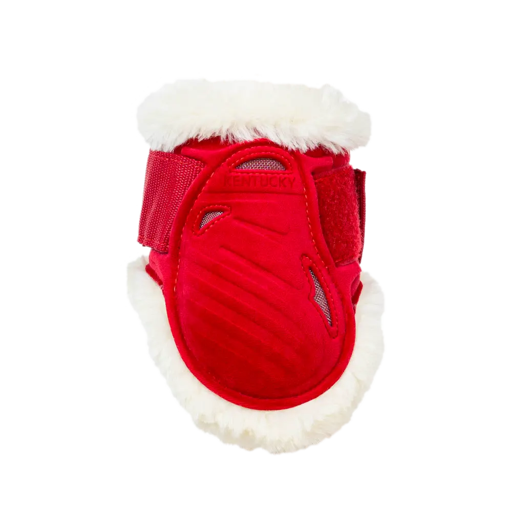Kentucky Vegan Sheepskin Young Horse Fetlock Boots Velvet - Red