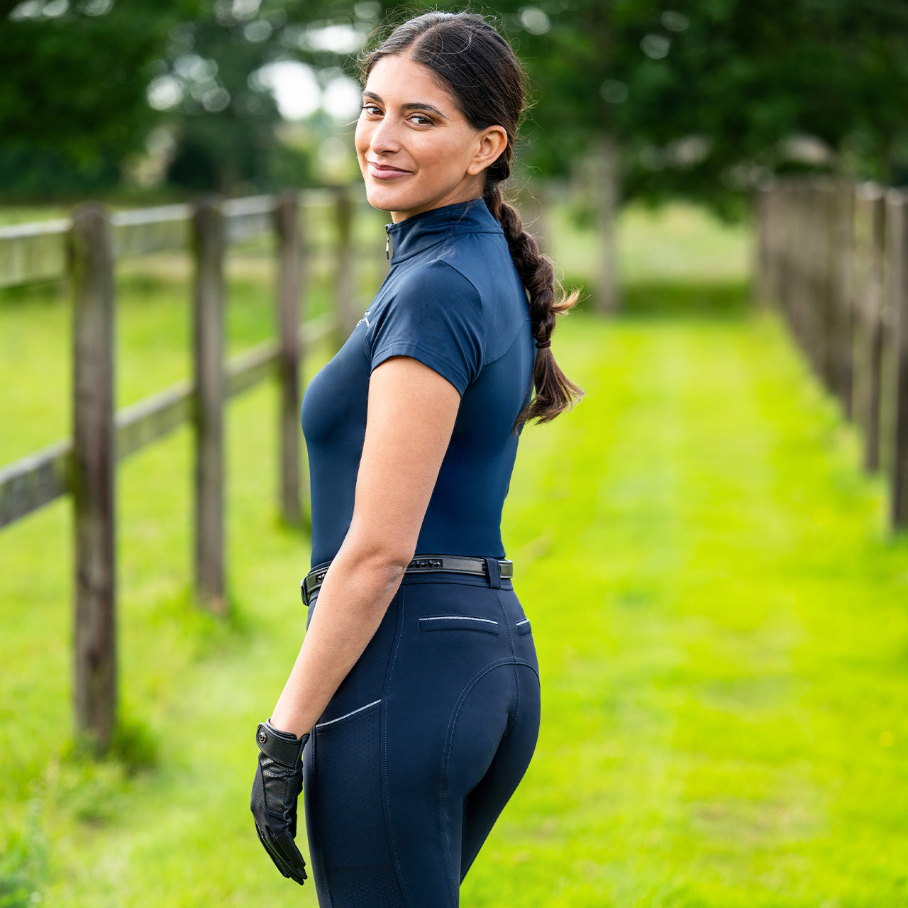 QHP Nyomi Leg Grip Breeches - Navy