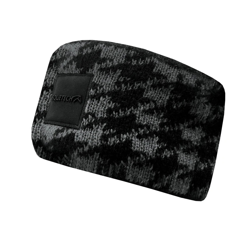 Houndstooth Knit Headband - Black/Grey