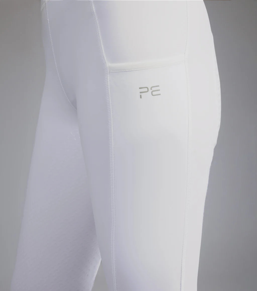 Premier Equine Aresso Ladies Full Seat Gel Riding Tights - White