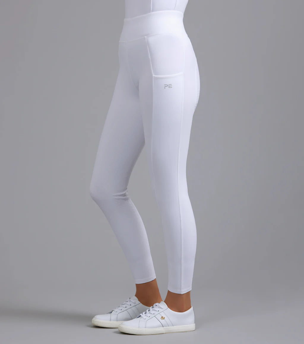 Premier Equine Aresso Ladies Full Seat Gel Riding Tights - White