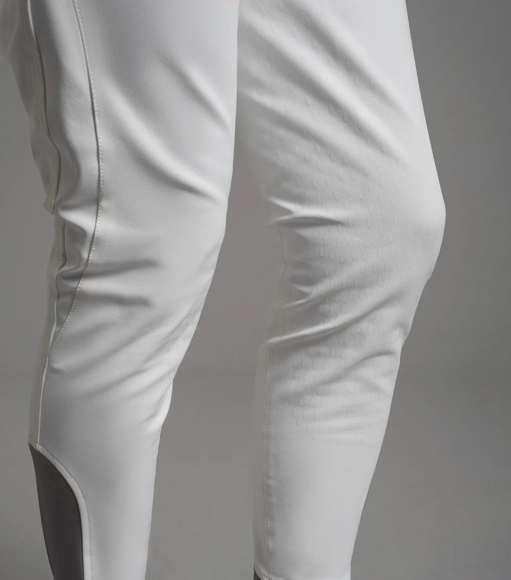 Premier Equine Barusso Men's Gel Knee Competition Breeches - White