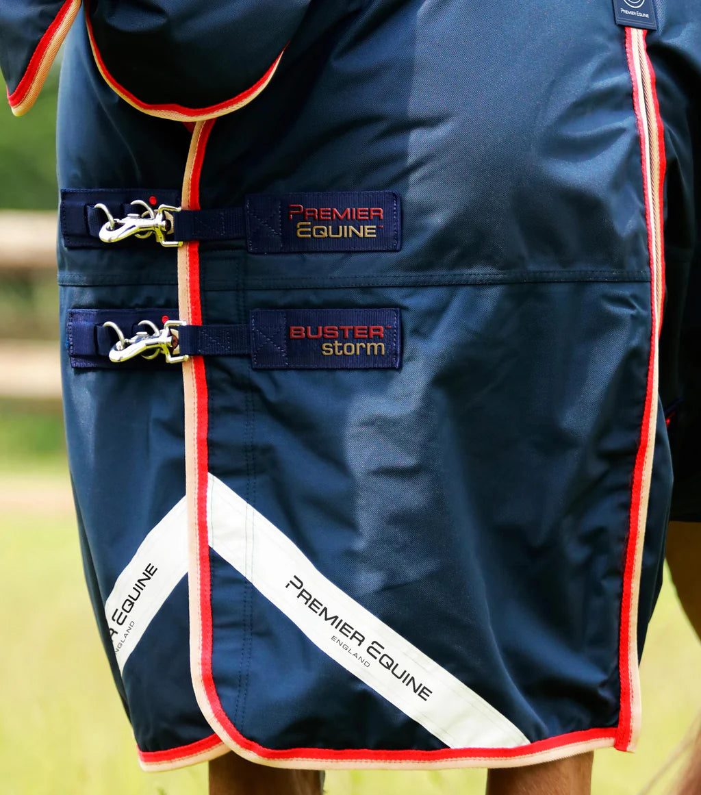 Premier Equine Buster Storm 200g Combo Turnout Rug with Snug-Fit Neck Cover - Navy