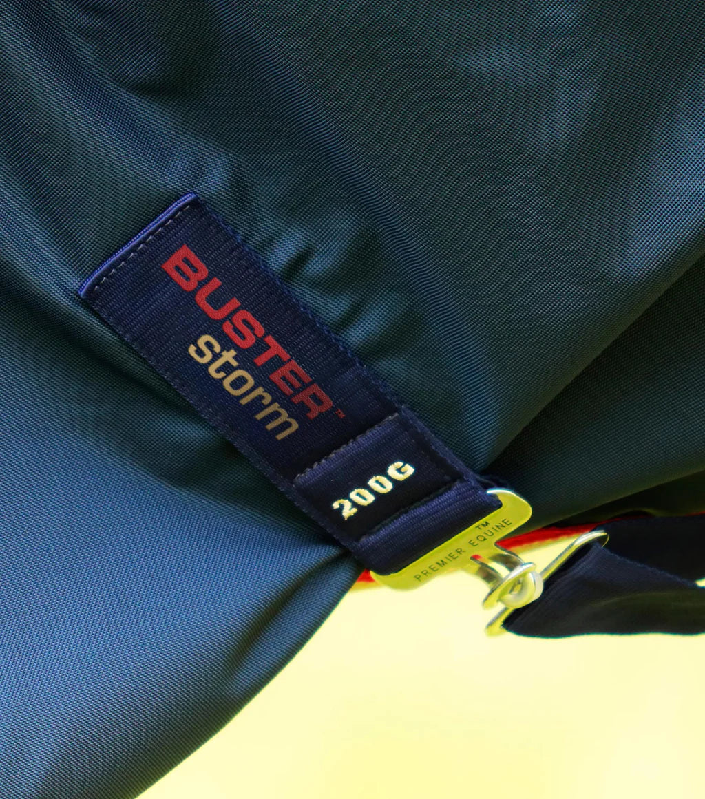 Premier Equine Buster Storm 200g Combo Turnout Rug with Snug-Fit Neck Cover - Navy