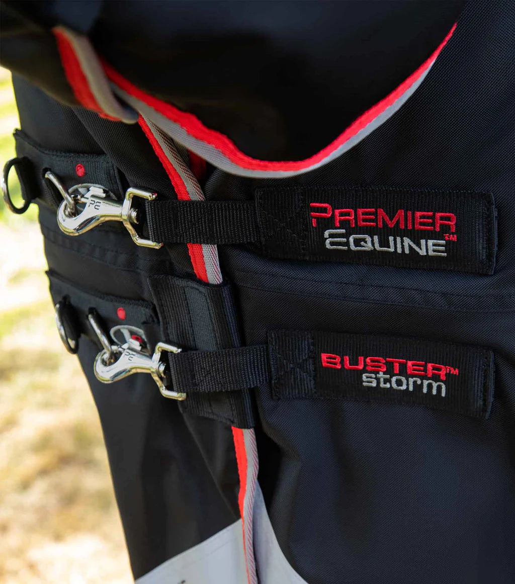 Premier Equine Buster Storm 400g Combo Turnout Rug with Snug Fit Neck - Black