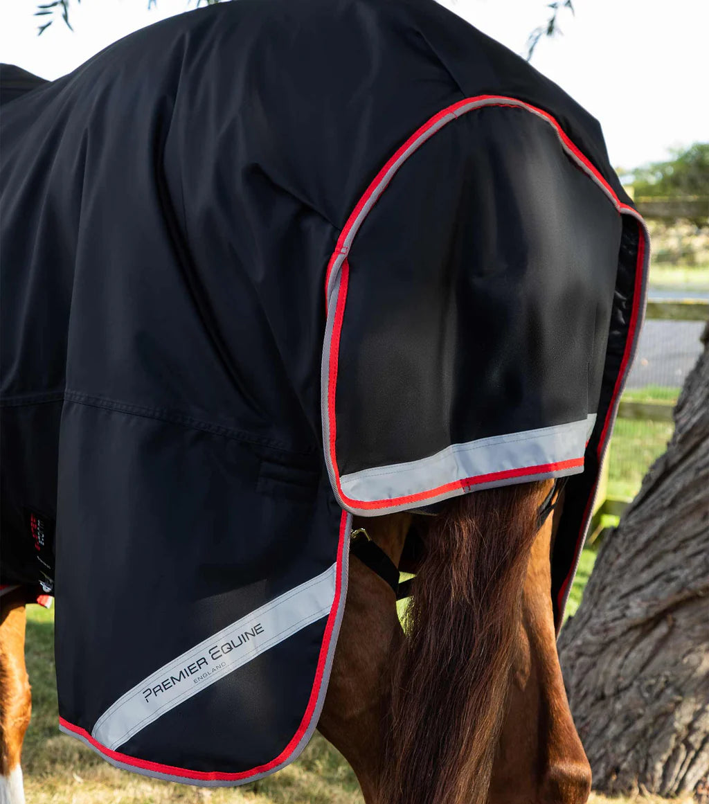 Premier Equine Buster Storm 400g Combo Turnout Rug with Snug Fit Neck - Black