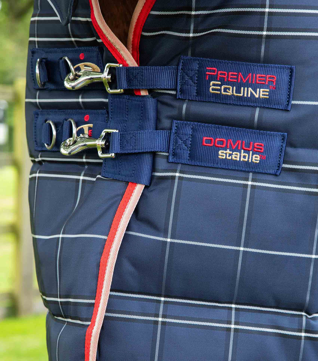 Premier Equine Domus 400g Stable Rug -Navy Check