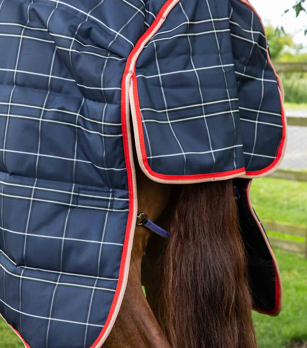 Premier Equine Domus 400g Stable Rug -Navy Check