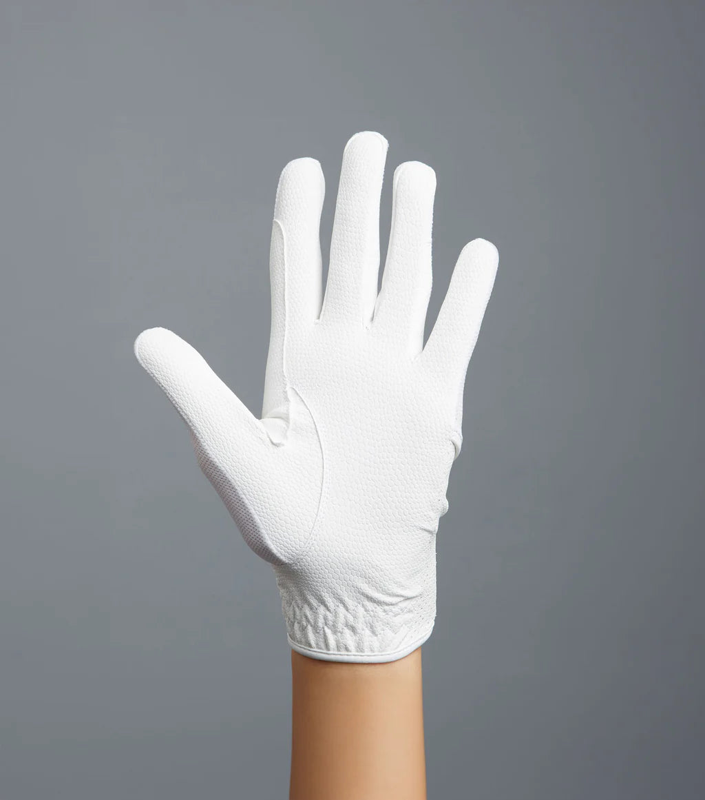 Premier Equine Presa Junior Mesh Competition Riding Gloves - White