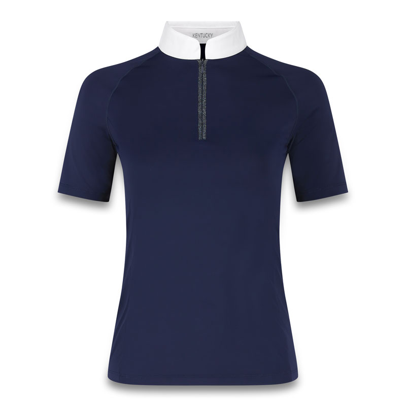 Kentucky Womens Show Shirt with Glitter Zipper Short Sleeve