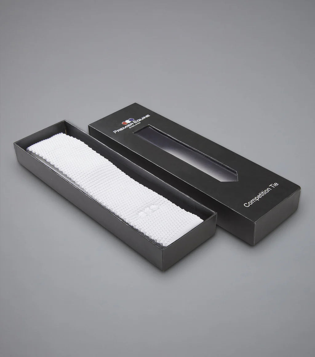 Premier Equine Men's Knitted Tie - White