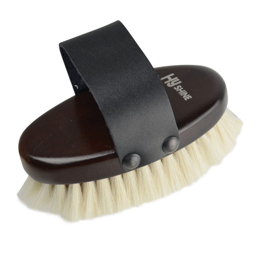 HySHINE Deluxe Goat Hair Wooden Body Brush