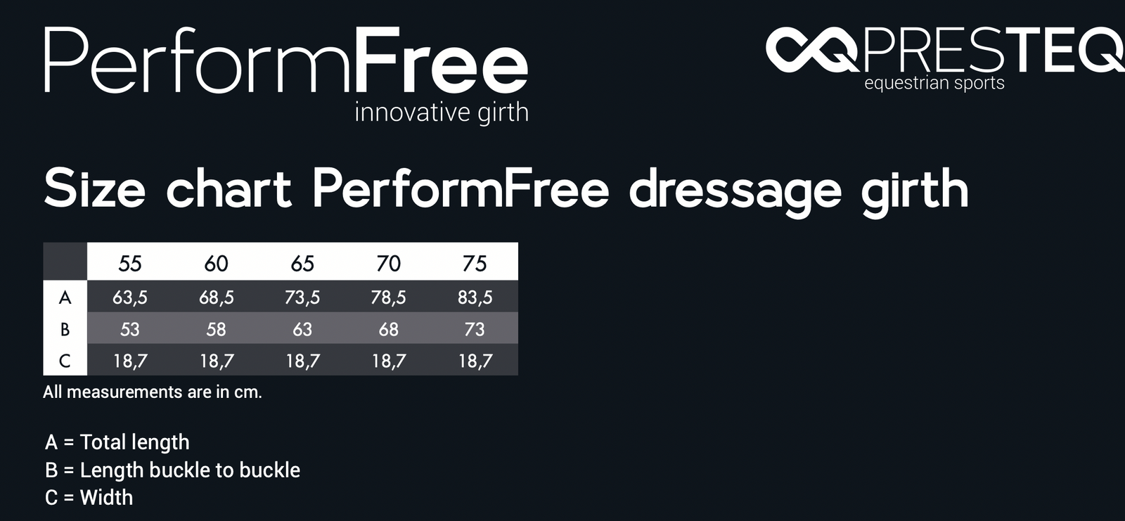 PresTeq PerformFree Dressage Girth