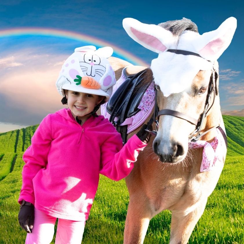 Bunny Rabbit Horse Ear Bonnet - White - Nags Essentials