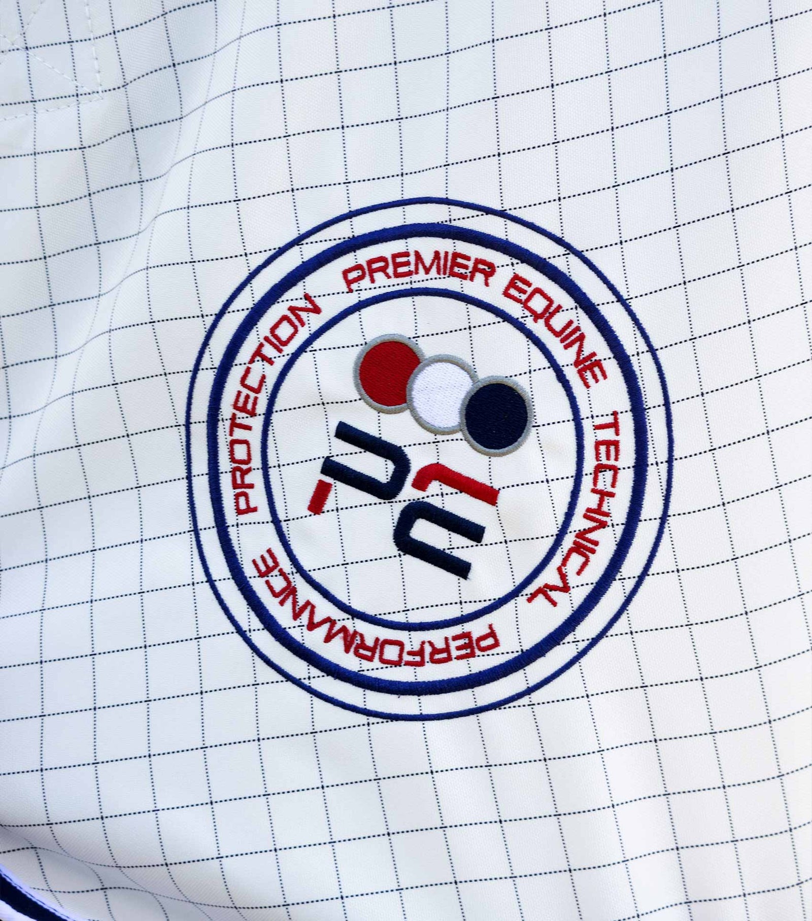 Premier Equine Cotone Combo Stable Sheet - White-Navy Check