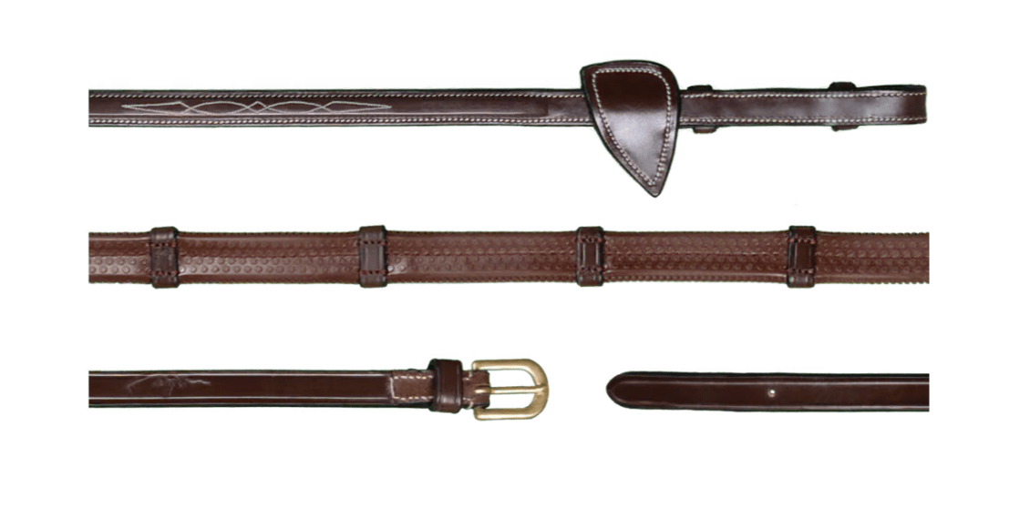 Dyon Collection 1/2 Inch Rubber Reins With Leather Loops - Nags Essentials