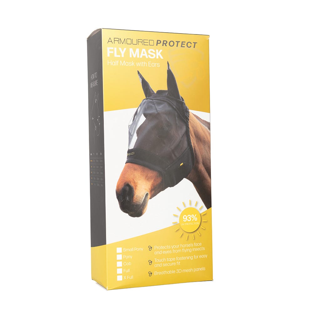 Hy Equestrian Armoured Protect Half Mask with Ears - Nags Essentials