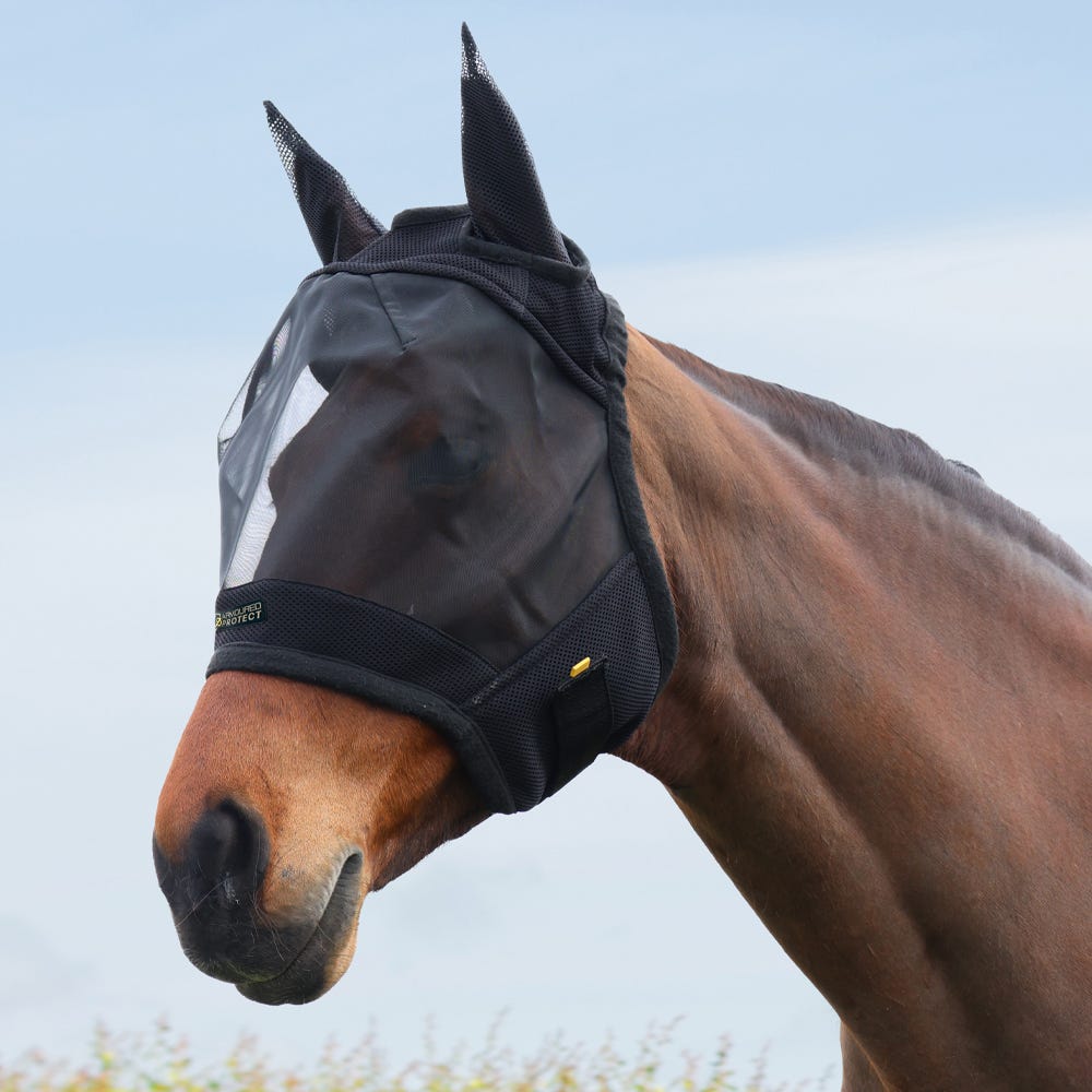 Hy Equestrian Armoured Protect Half Mask with Ears - Nags Essentials
