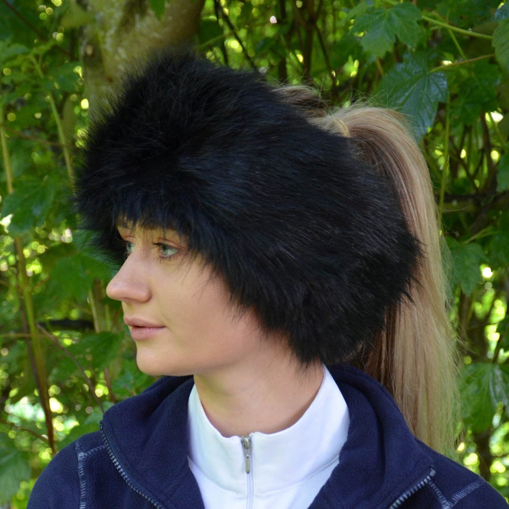 Hy Equestrian Canadian Faux Fur Headband - Black - Nags Essentials