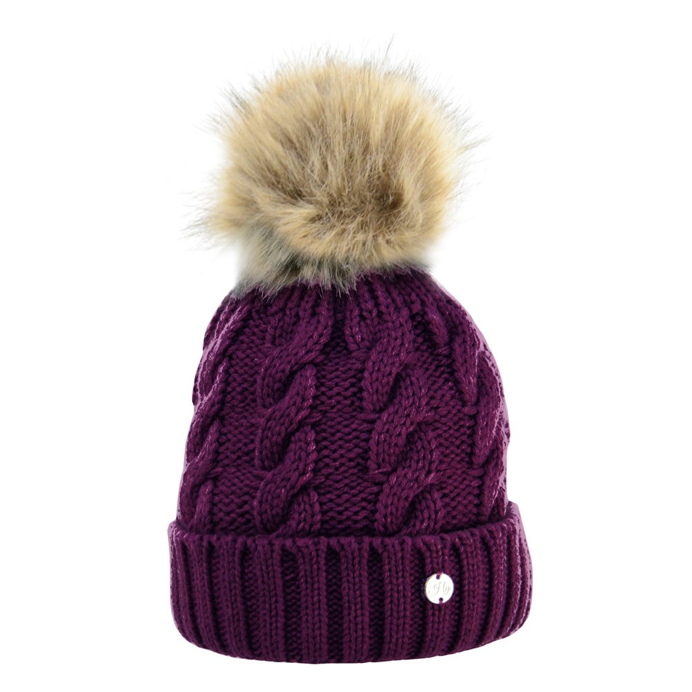 Hy Equestrian Melrose Cable Knit Bobble Hat - Nags Essentials