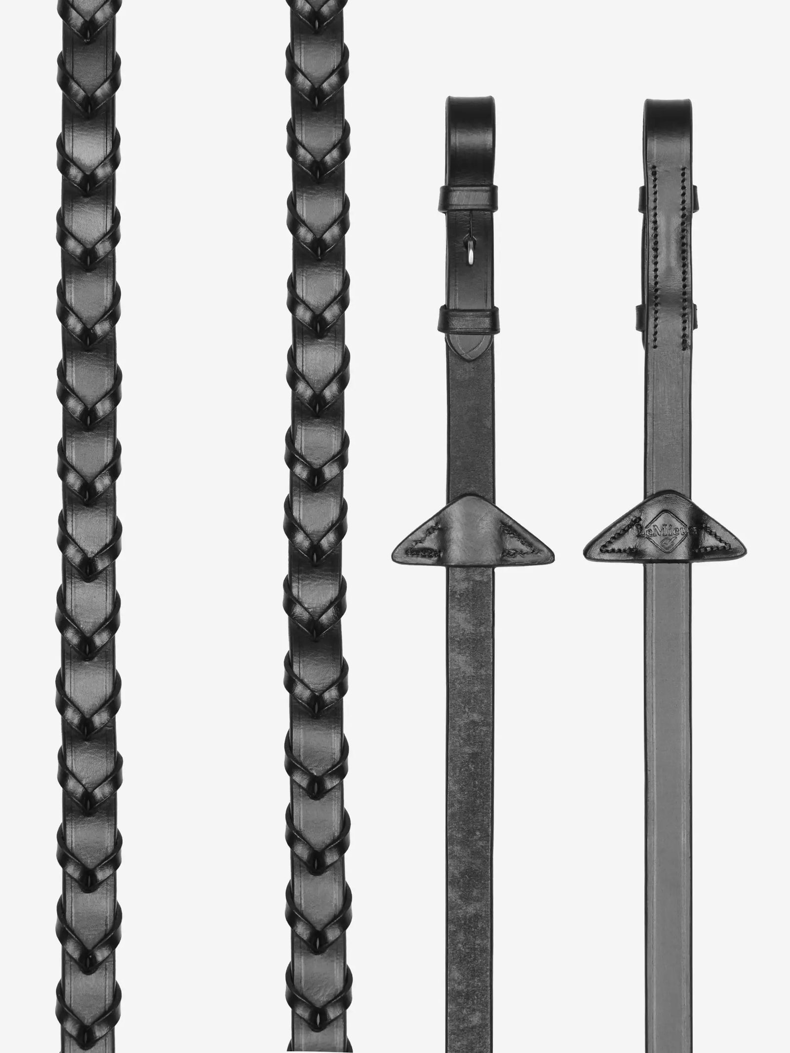 LeMieux Leather Laced Reins Brown/Silver