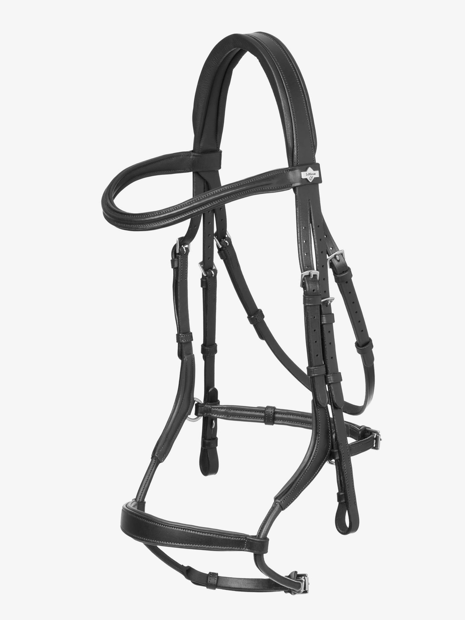 LeMieux Arika Adjustable Anatomic Noseband Bridle - Black/Silver