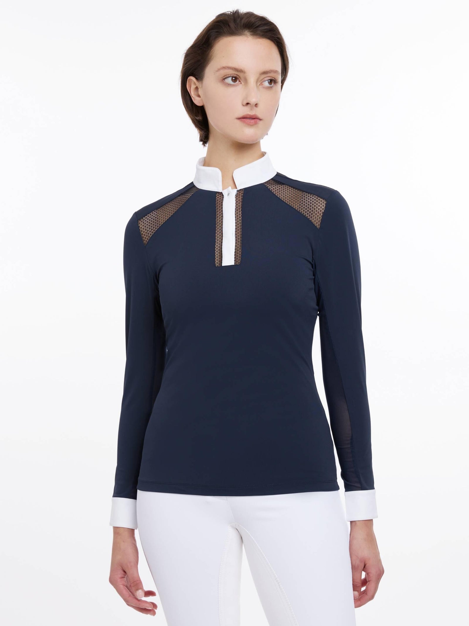 LeMieux Camille Long Sleeve Show Shirt Navy