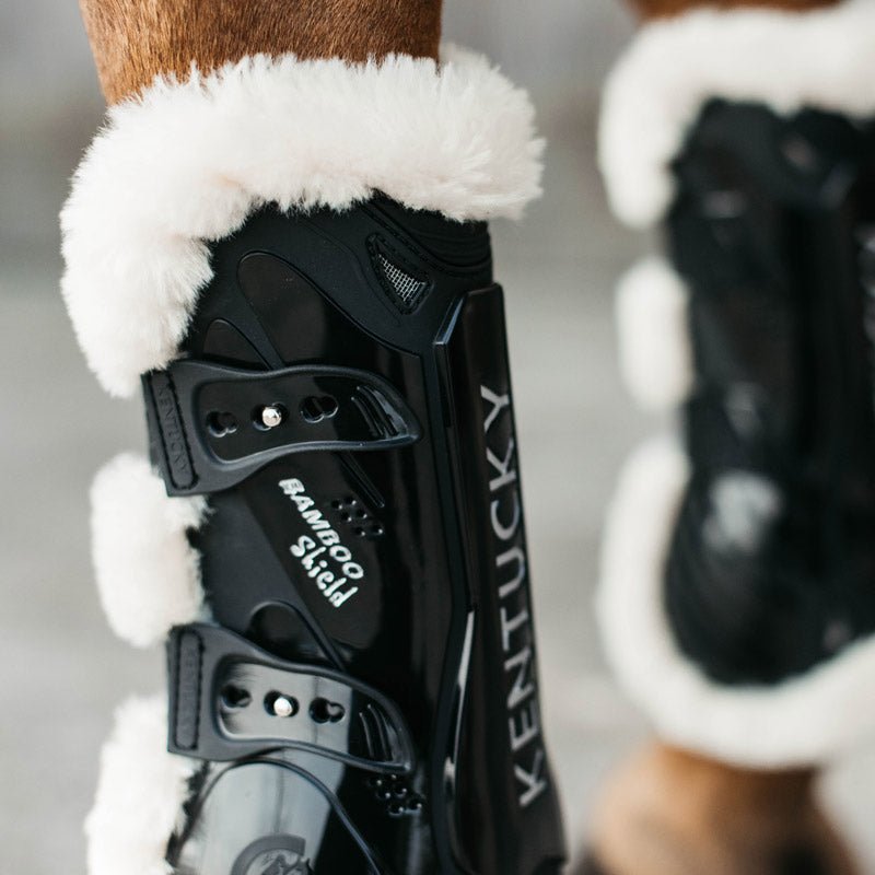 Kentucky Vegan Sheepskin Tendon Boots Bamboo Shield Elastic - Nags Essentials