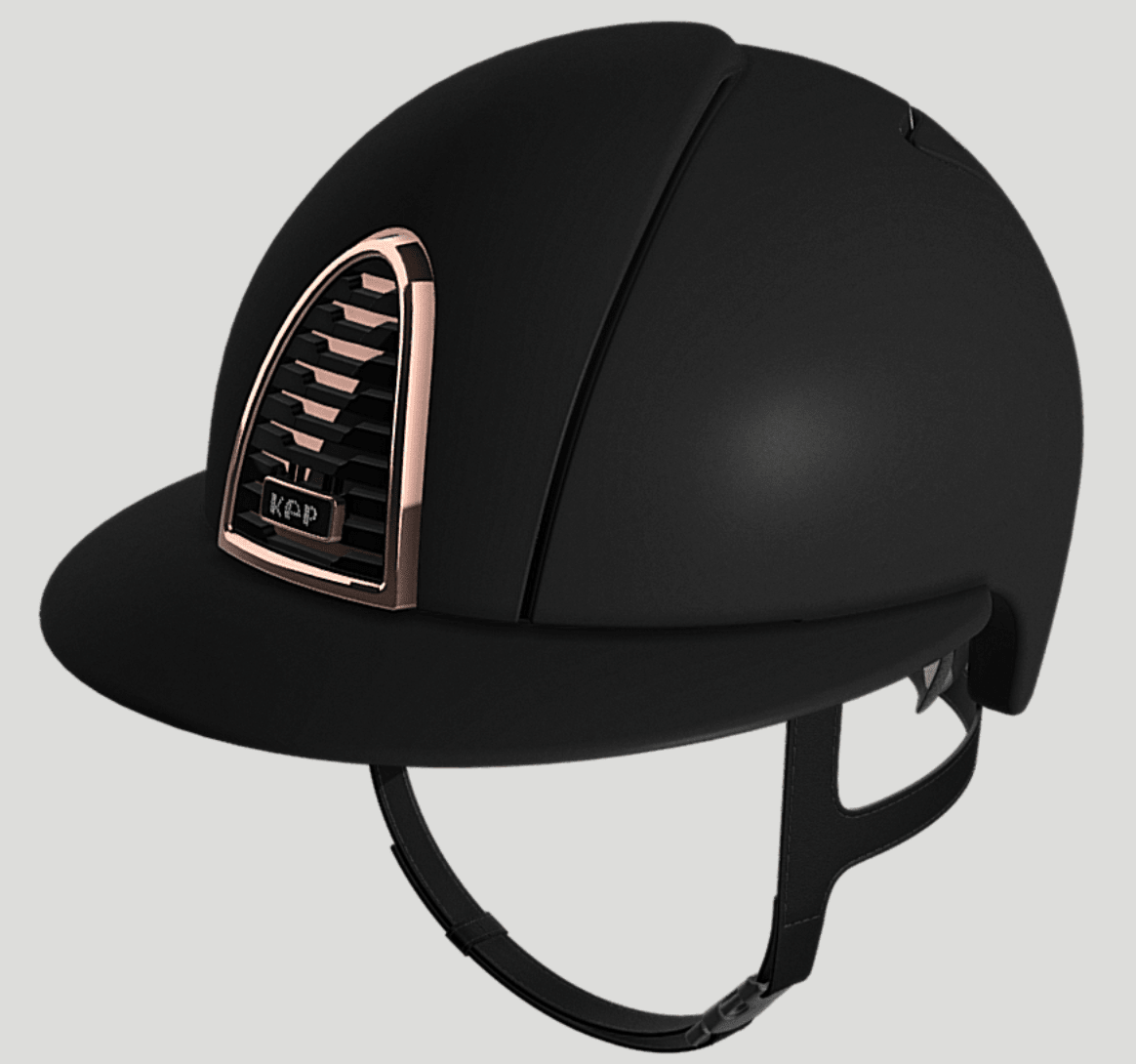 KEP Cromo 2.0 Matt Black with Rose Gold Mirror and Crystals with Black Harness Polo Peak - Nags Essentials