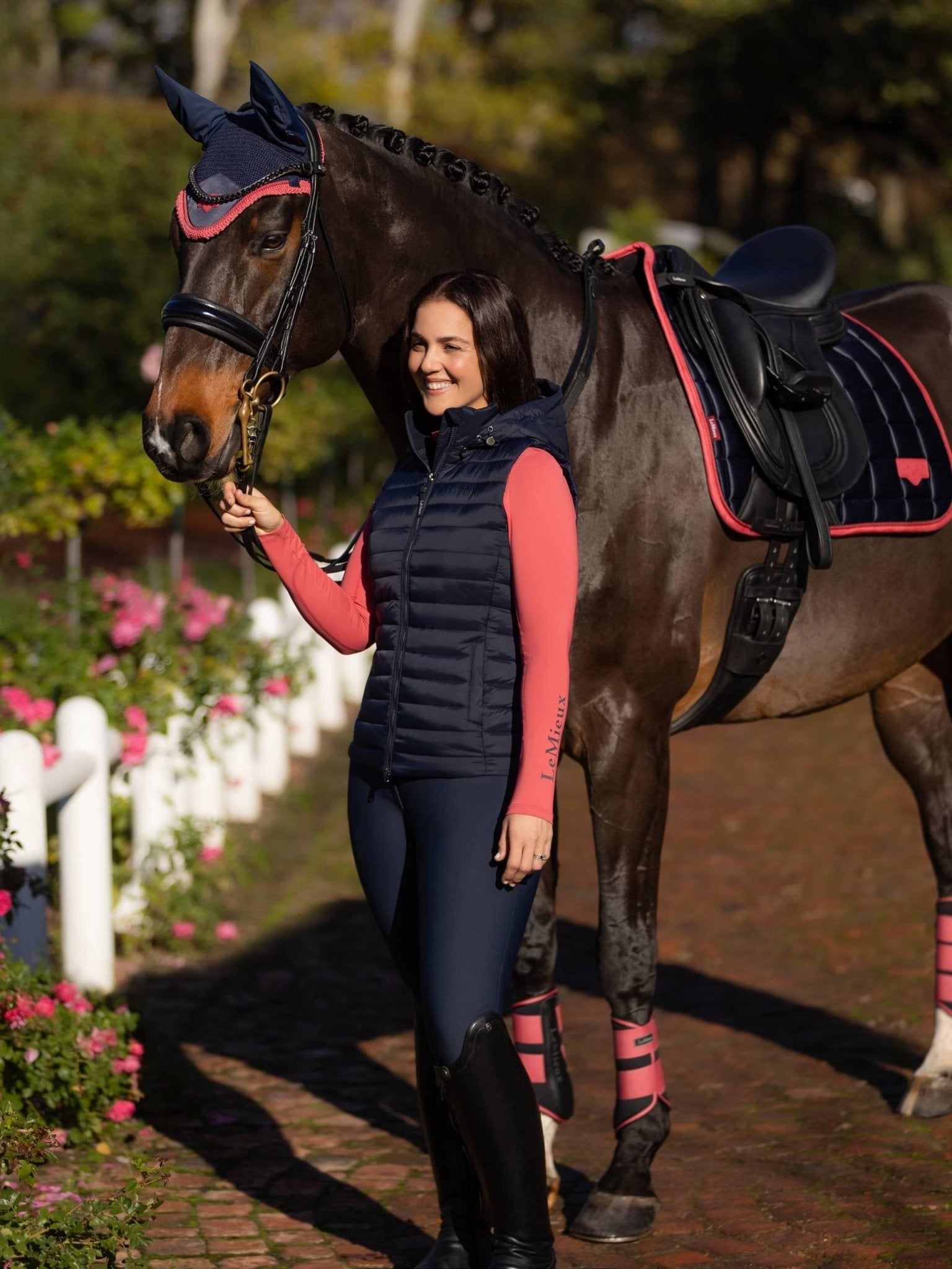 Lemieux Rose Hooded Puffer Gilet Black - Nags Essentials