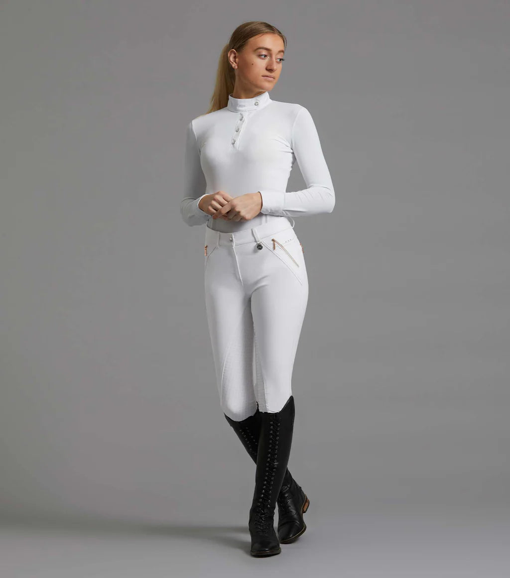 Premier Equine Milliania Ladies Full Seat Gel Competition Breeches - White