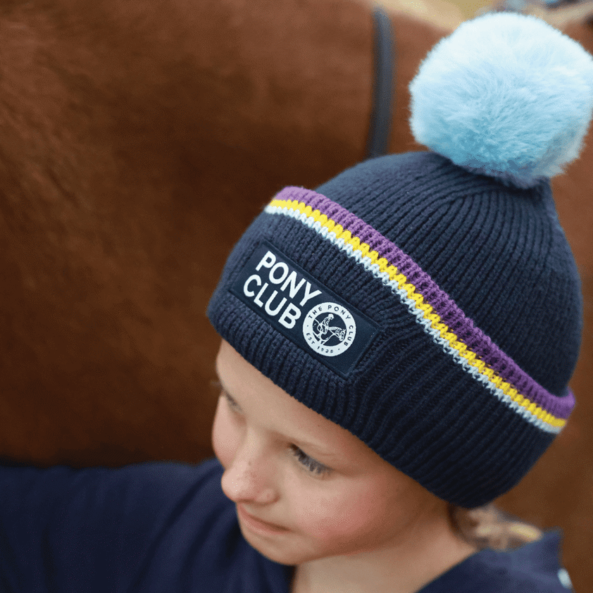 Official Junior Pony Club Recycled Knit Pom Hat - Nags Essentials