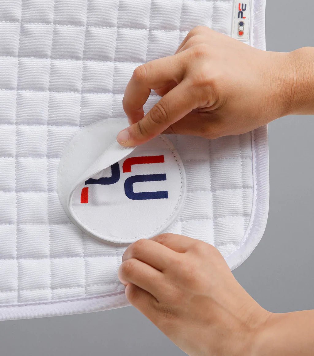 Premier Equine Close Contact Cotton Dressage Competition Saddle Pad - White - Nags Essentials