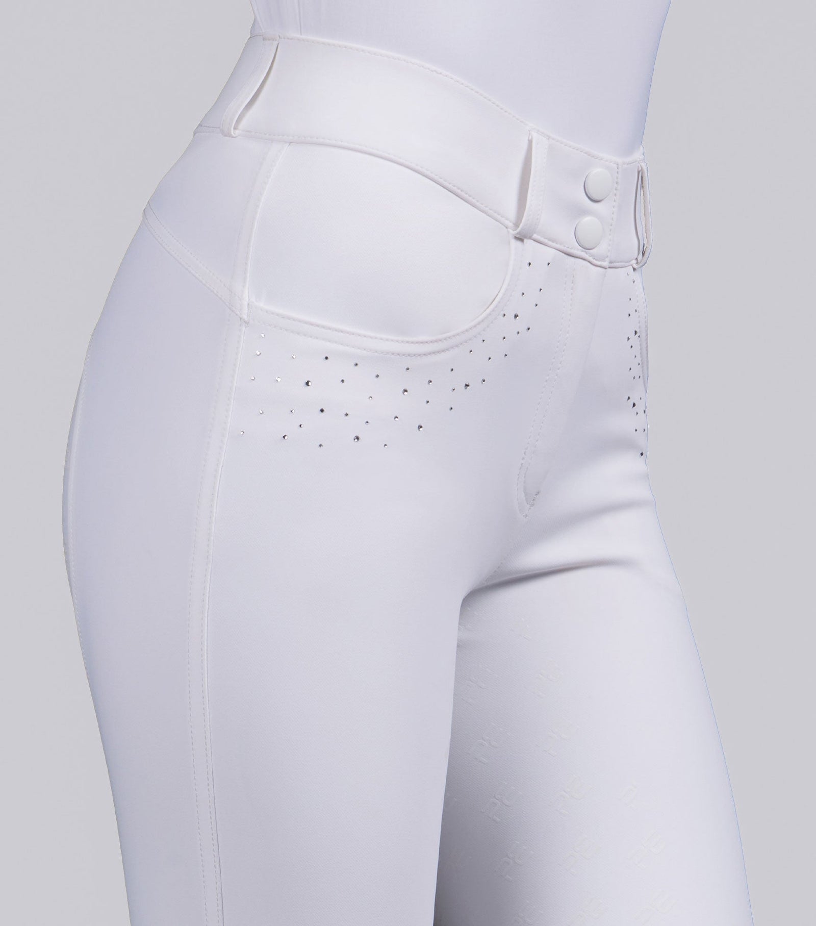 Premier Equine Cristalli Gel Full Seat Riding Breeches - White - Nags Essentials