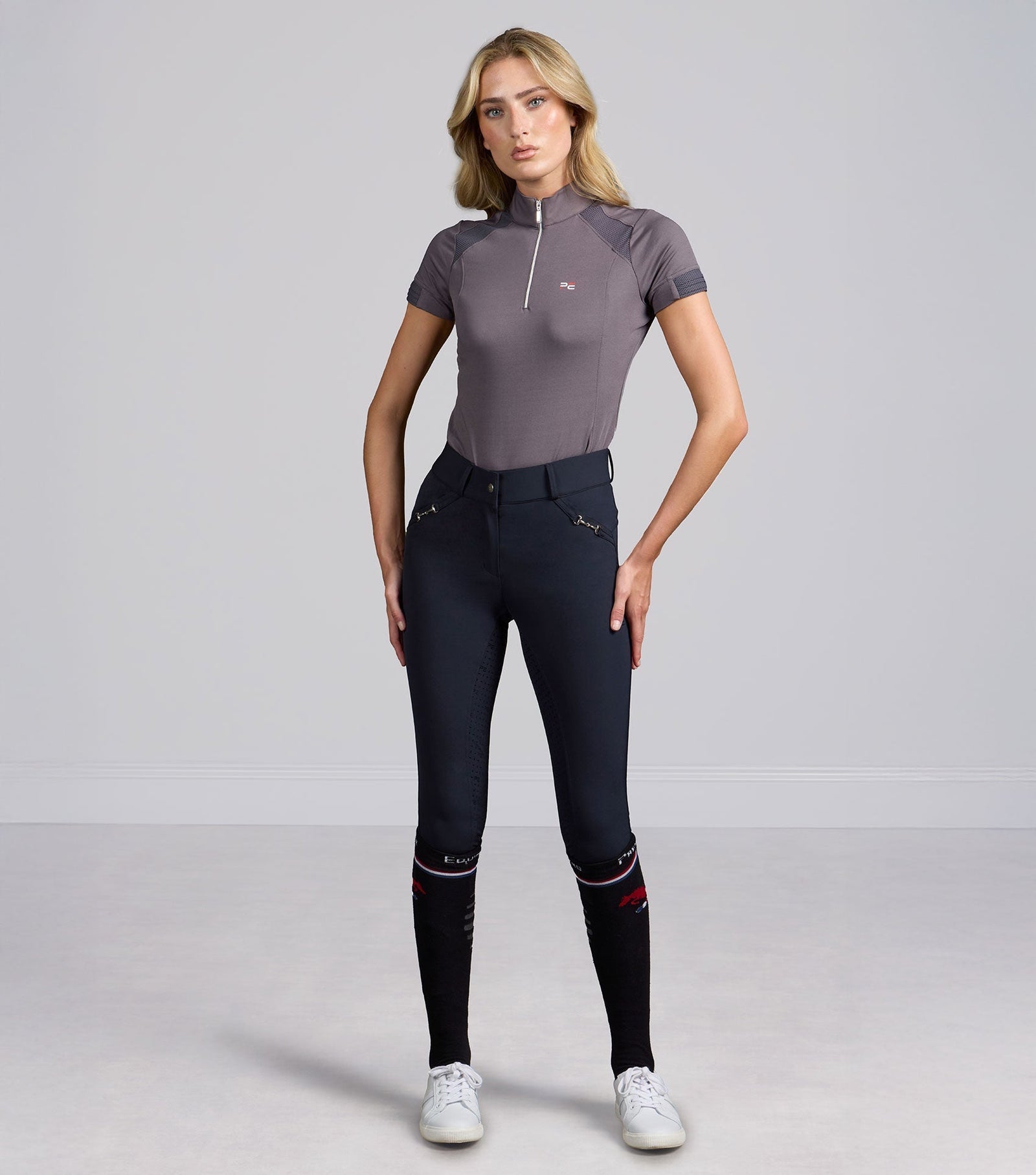 Premier Equine Filetto Womens Gel Full Seat Riding Breeches Navy - Nags Essentials