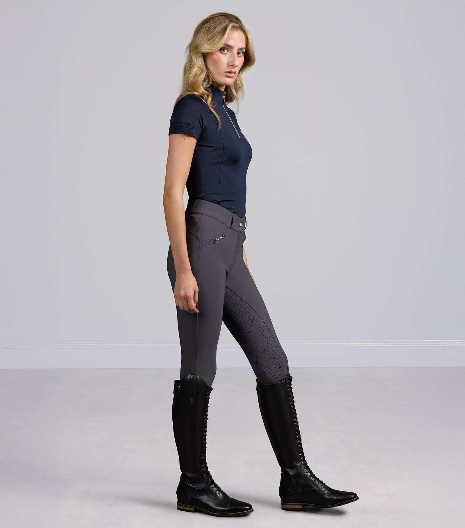 Premier Equine Filetto Womens Gel Full Seat Riding Breeches Navy - Nags Essentials