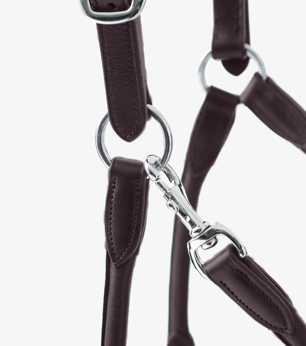 Premier Equine Hennaroso Rolled Anatomic Leather Head Collar - Nags Essentials