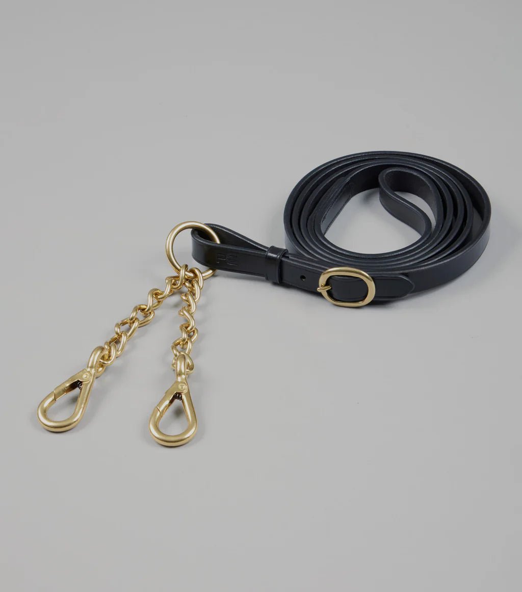 Premier Equine Leather Lead Rein with Chain Coupling - Nags Essentials
