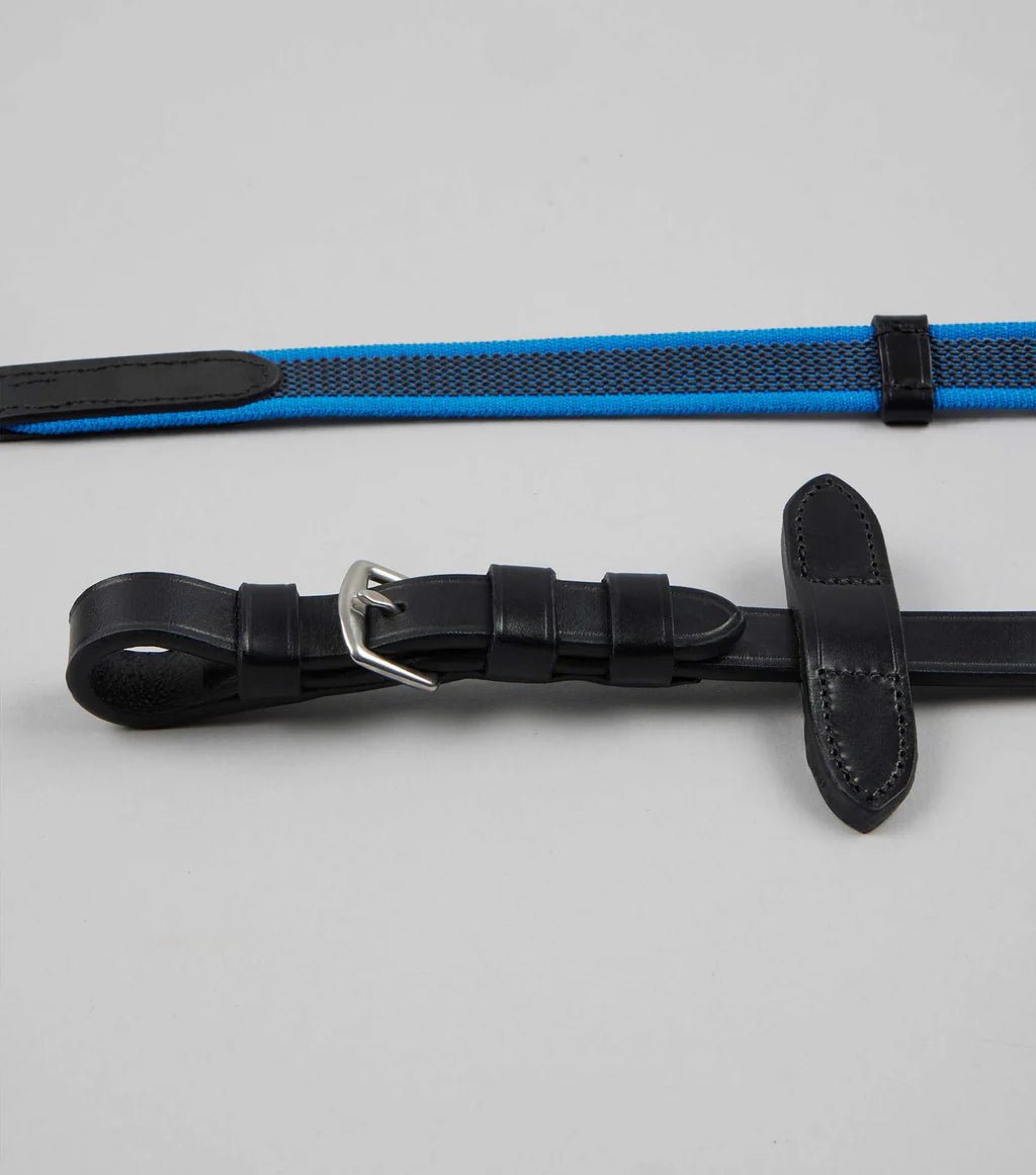 Premier Equine Mineo Pony Continental Reins Black/Blue - Nags Essentials