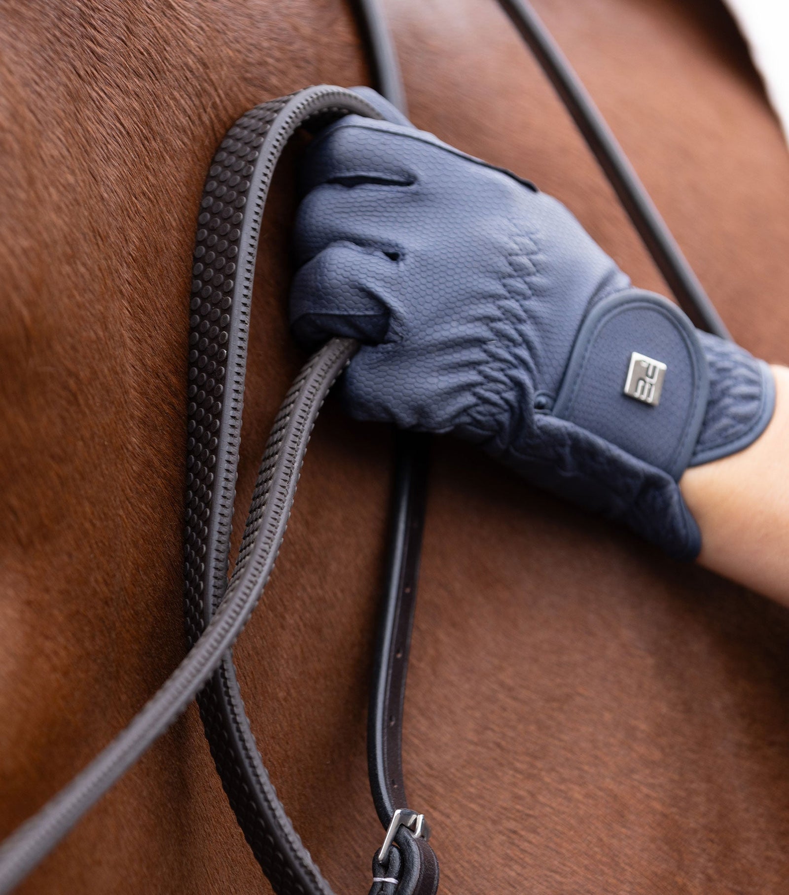Premier Equine Rubber Reins Black - Nags Essentials