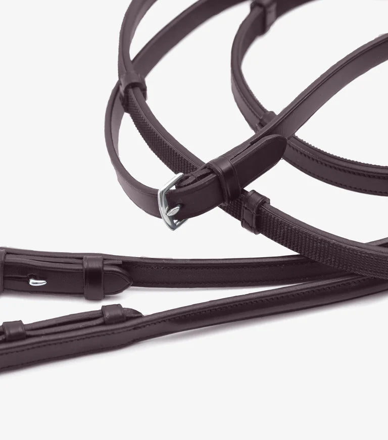 Premier Equine Salvatore Rubber & Leather Grip Reins - Nags Essentials
