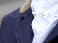 Pearl & Horseshoes Stock Pin - Silver