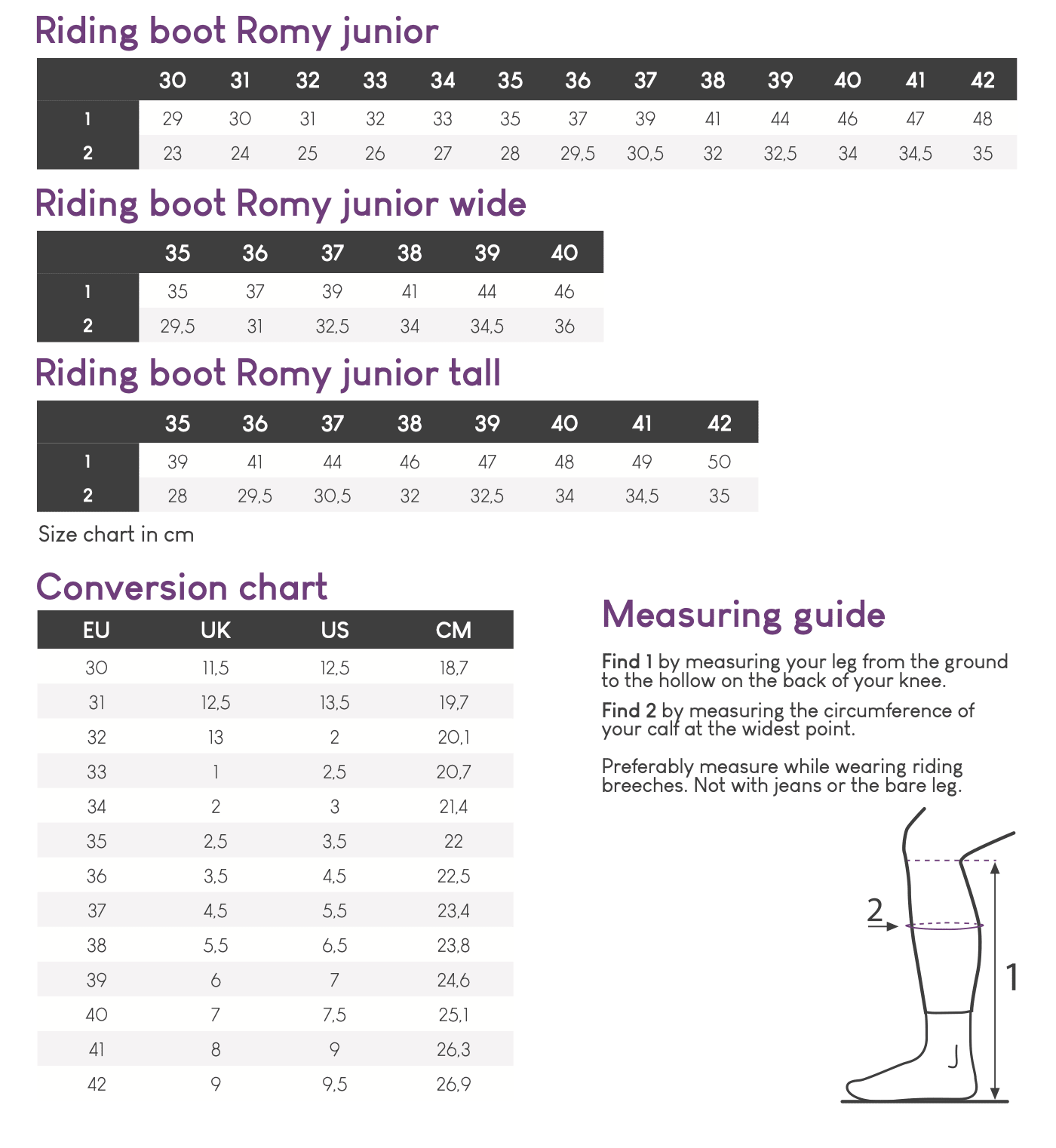 Romy JUNIOR Long Riding Boot Changeable Top - Nags Essentials
